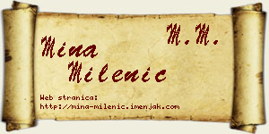 Mina Milenić vizit kartica